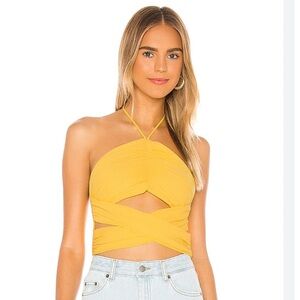 Revolve Superdown Harlie Halter Top in Yellow